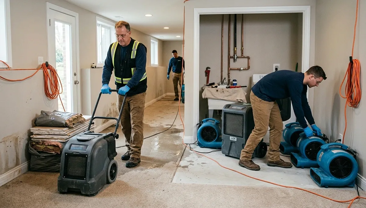 Burst pipe cleanup in Olathe, KS for homes with 24/7 water damage restoration service
