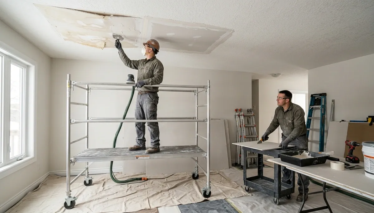 Ceiling water damage repair in Olathe, KS by water damage restoration pros