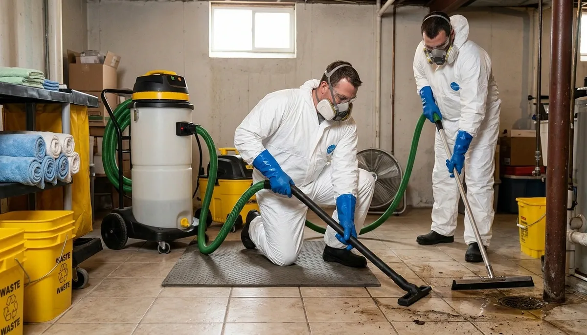 Sewer backup cleanup in Olathe, KS home by water damage restoration professionals