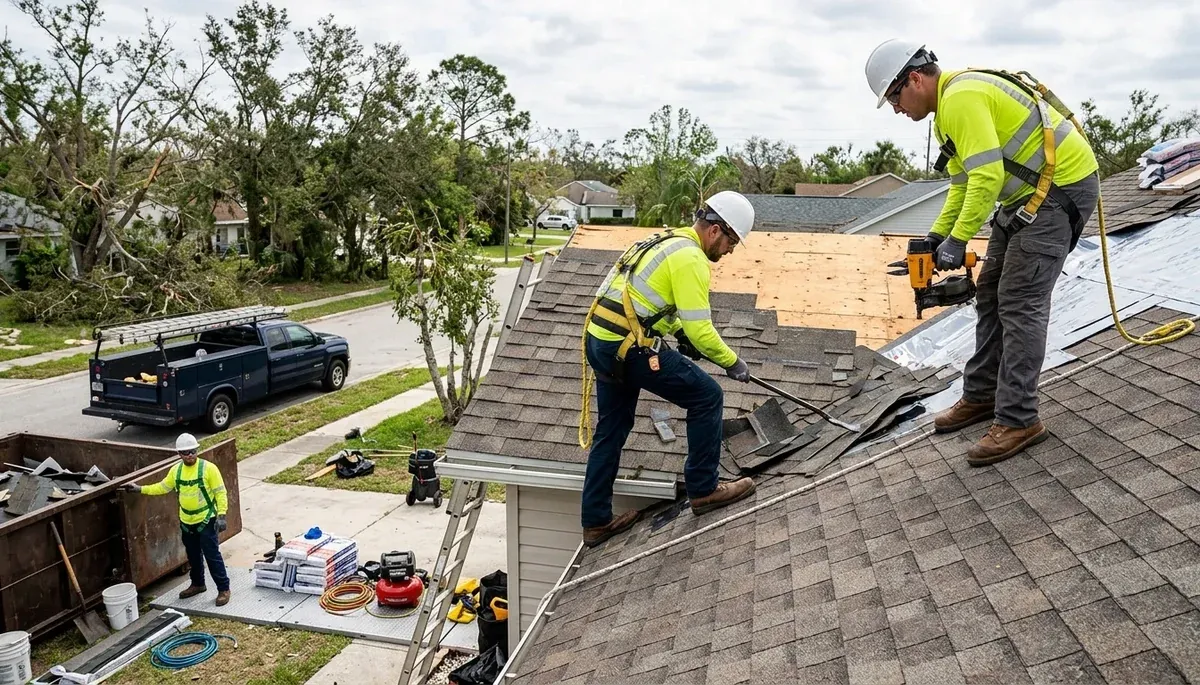 Storm damage restoration crew serving Olathe, KS for 24/7 water damage cleanup and repairs