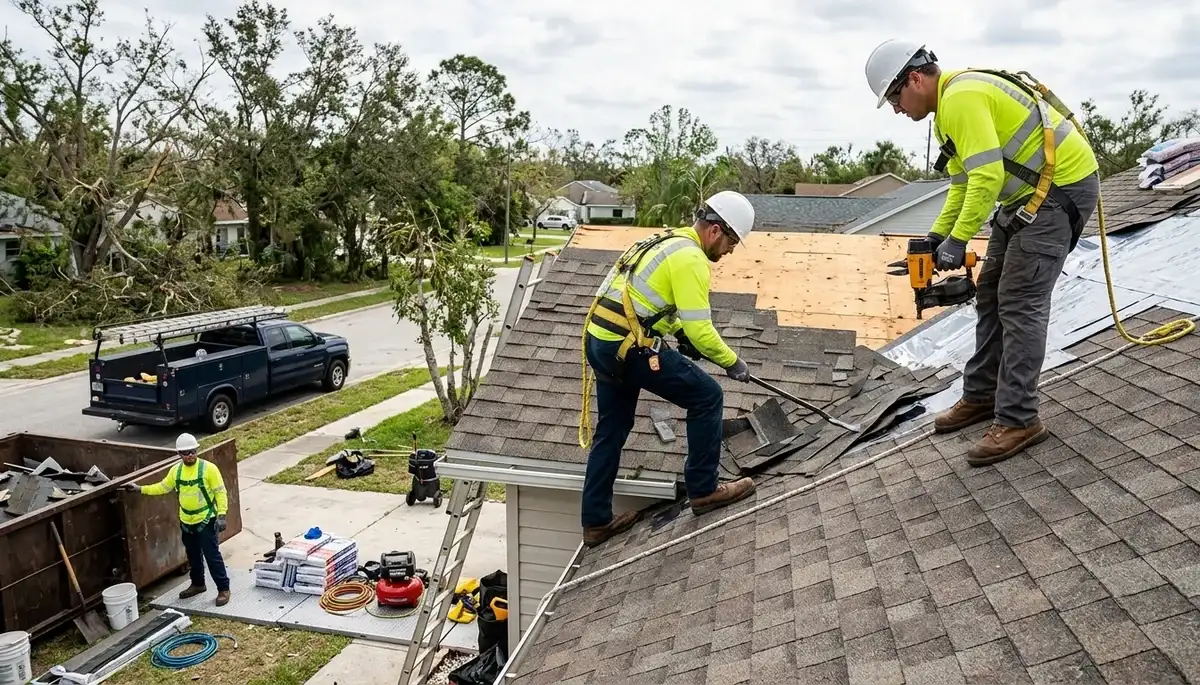 Storm damage restoration crew serving Olathe, KS for 24/7 water damage cleanup and repairs