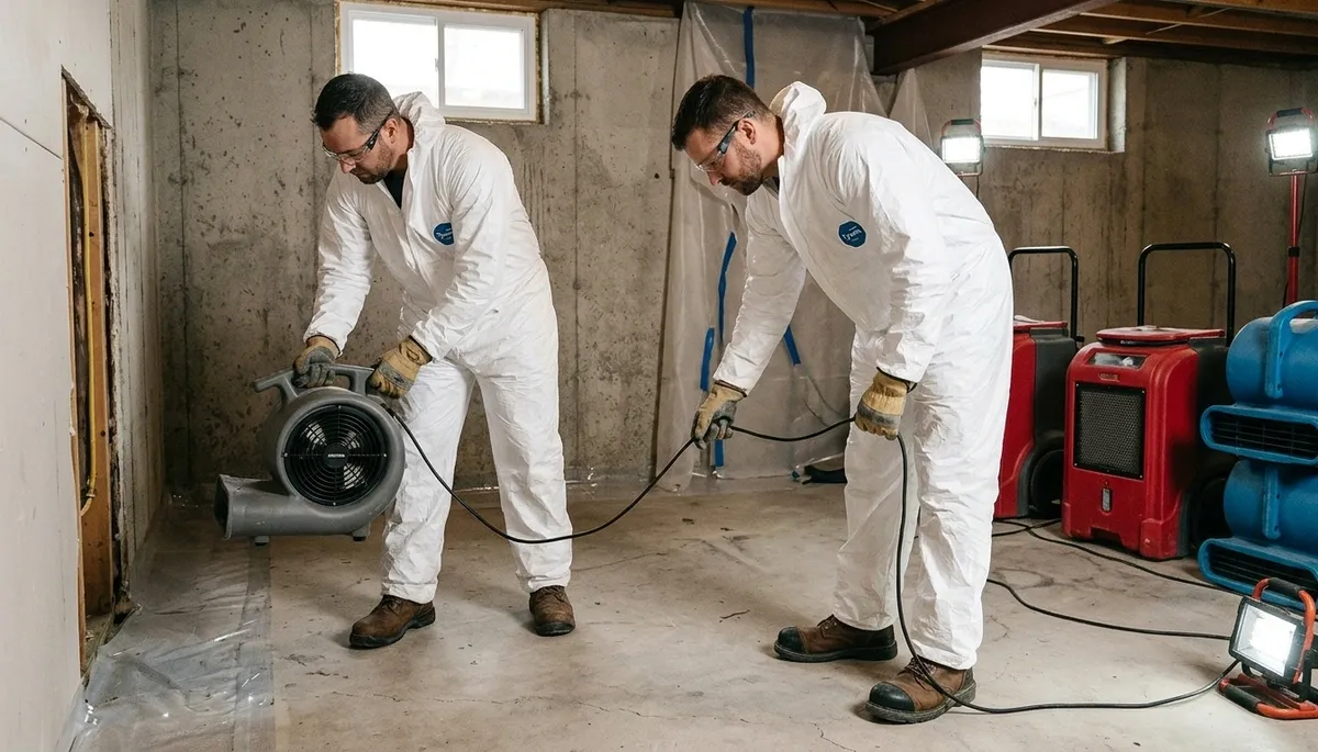 Structural drying equipment for water damage restoration in Olathe, KS home