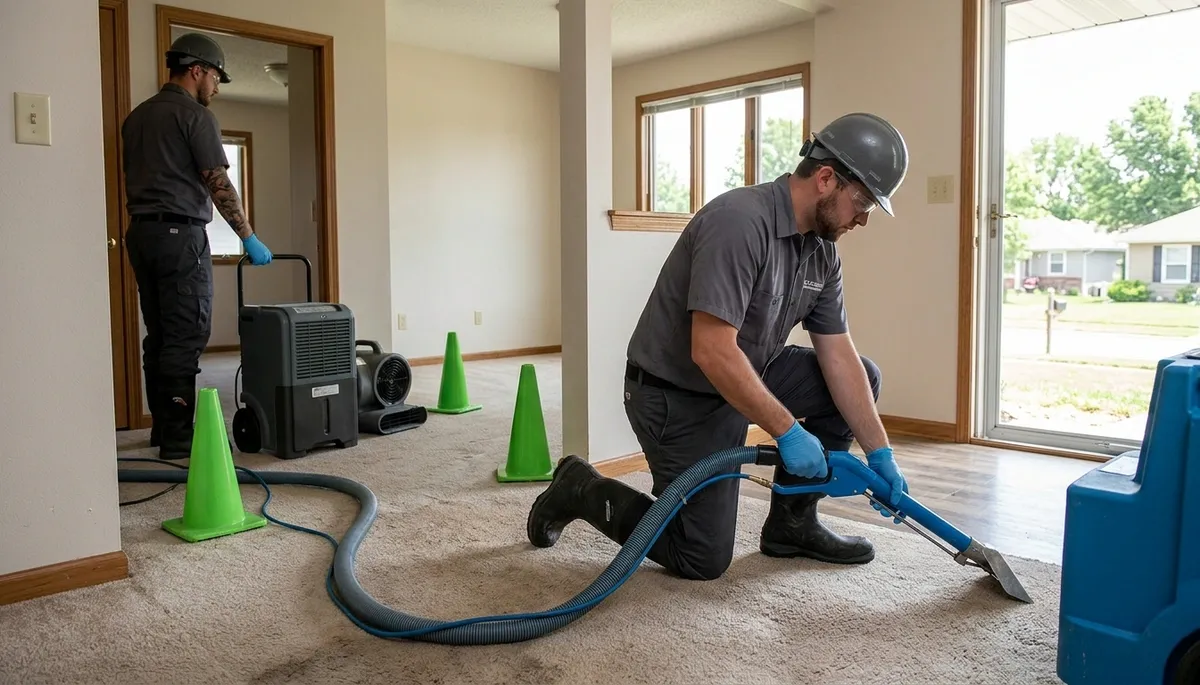 Water damage restoration team in Olathe, KS providing fast cleanup and repair services