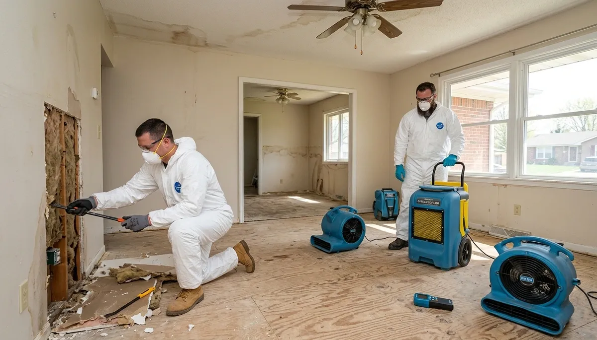 Water damage restoration team in Olathe, KS providing professional cleanup and repair services