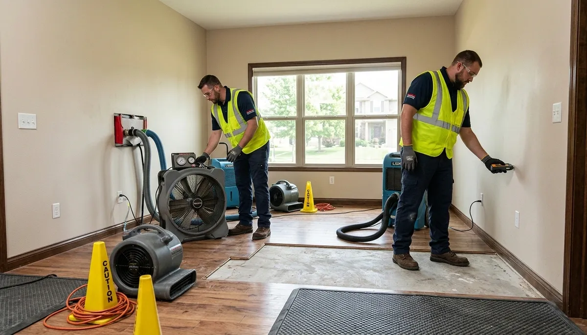 Water damage restoration team serving Olathe, KS with professional cleanup and repair services