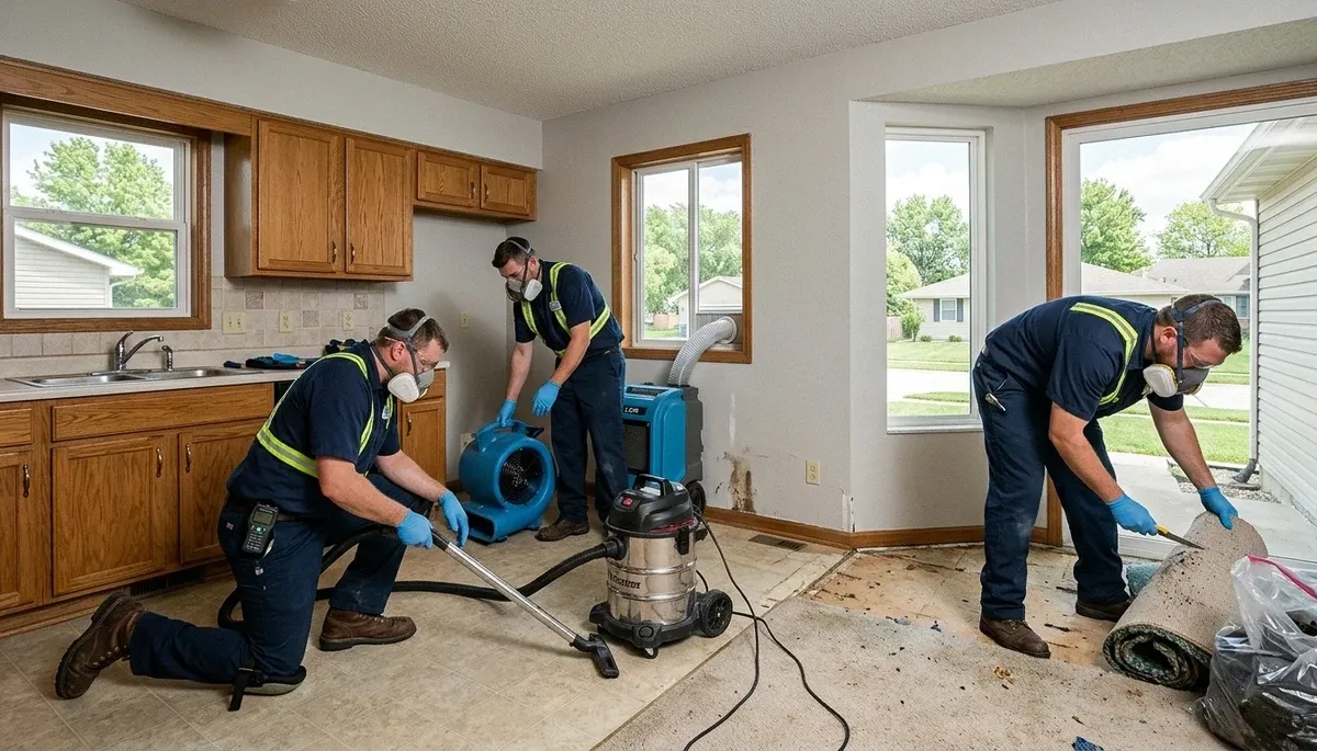 Water damage restoration team serving Olathe, KS for fast emergency cleanup