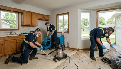 Water damage restoration team serving Olathe, KS for fast emergency cleanup