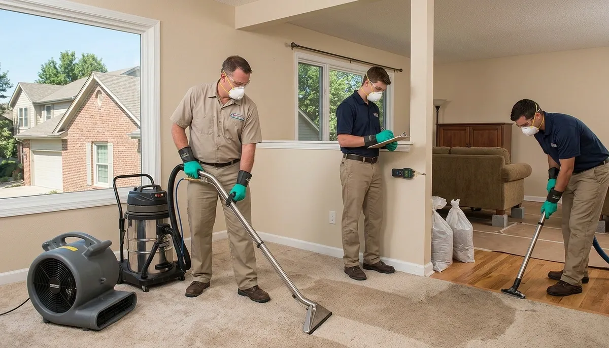 Water damage restoration team in Olathe, KS providing professional cleanup and repair services