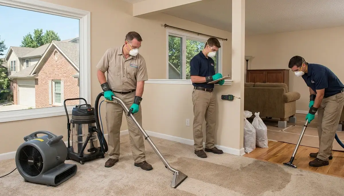 Water damage restoration team in Olathe, KS providing professional cleanup and repair services
