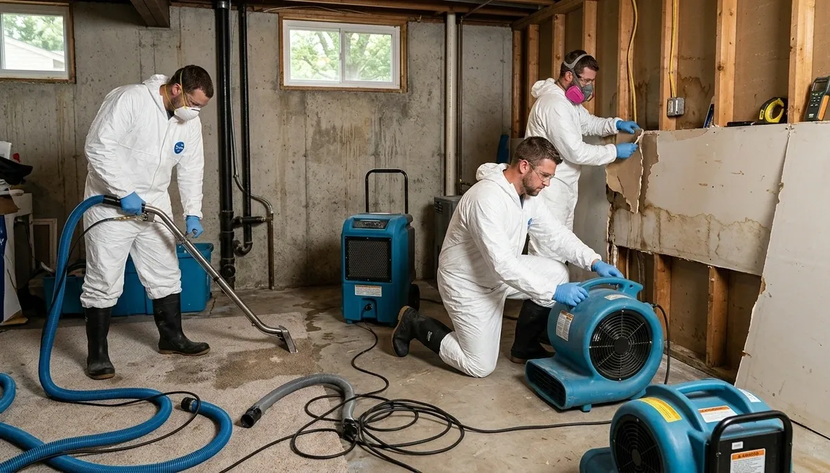 Water damage restoration team in Olathe, KS providing professional cleanup and repair services