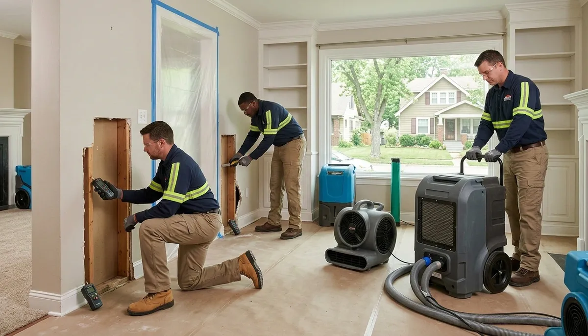 Water damage restoration team serving Olathe, KS for fast cleanup, drying, and repair
