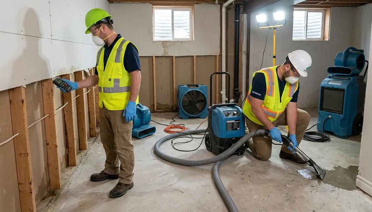 Water damage restoration crew serving Olathe, KS for flooded homes and storm damage repair
