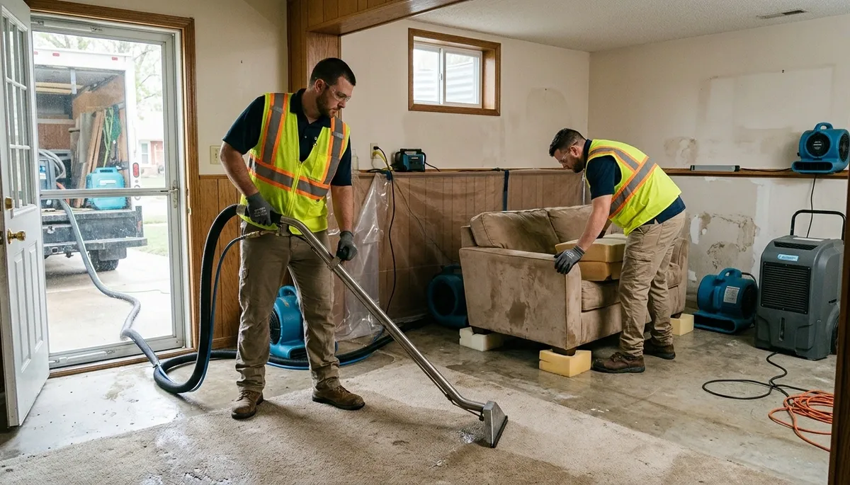 Water damage restoration team serving Olathe, KS on an area service page