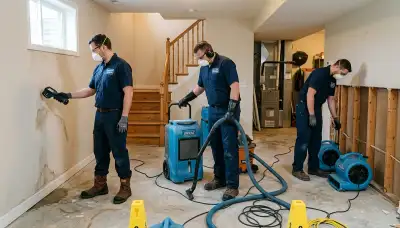 Water damage restoration team in Olathe, KS providing professional water cleanup services