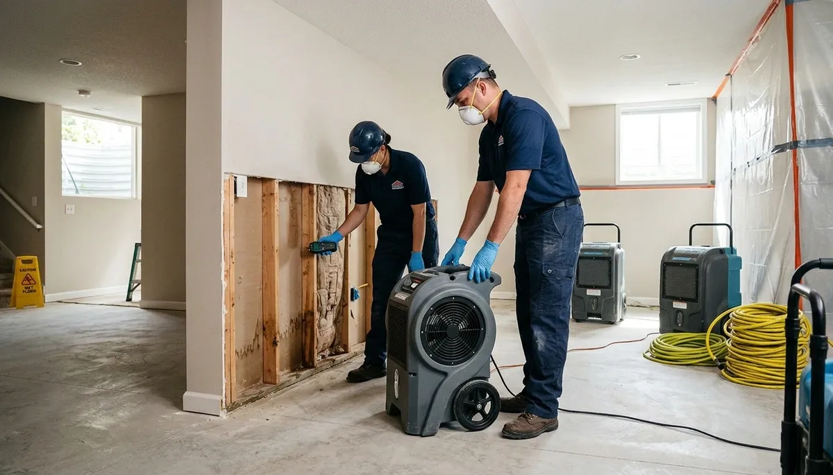 Water damage restoration team in Olathe, KS providing emergency cleanup and drying services