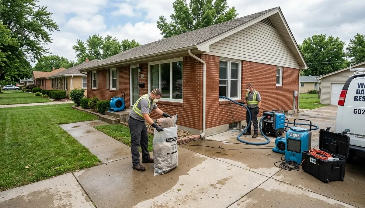 Water damage restoration team serving Olathe, KS, for emergency cleanup and repairs