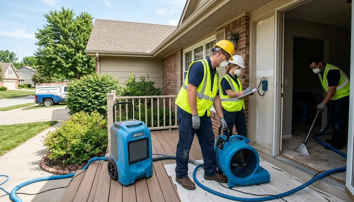 Water damage restoration team serving Olathe, KS for emergency cleanup and repair
